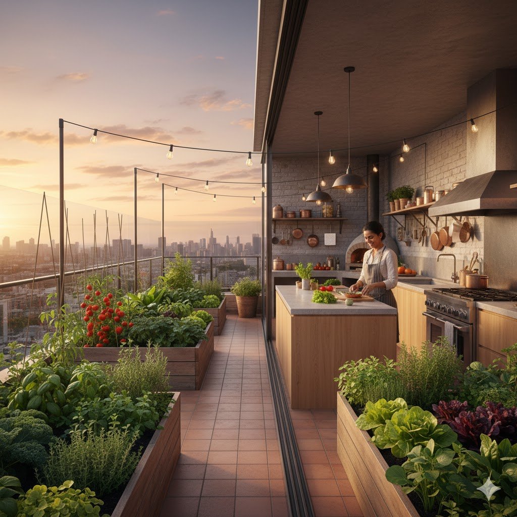 Terrace kitchen garden